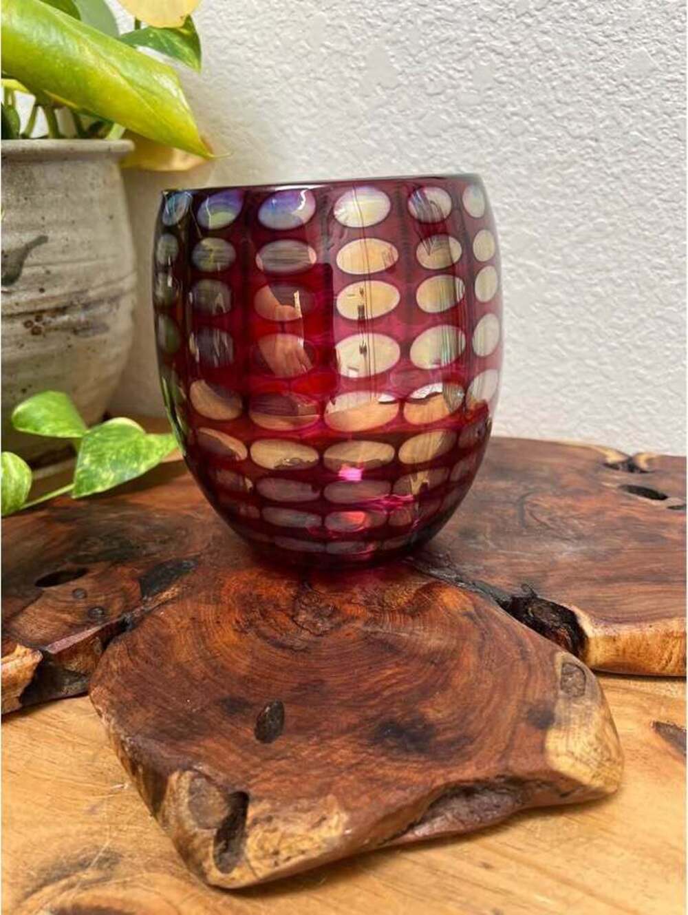 Philabaum Studios Handblown Glass Reptilian Series Vase Signed Iridescent